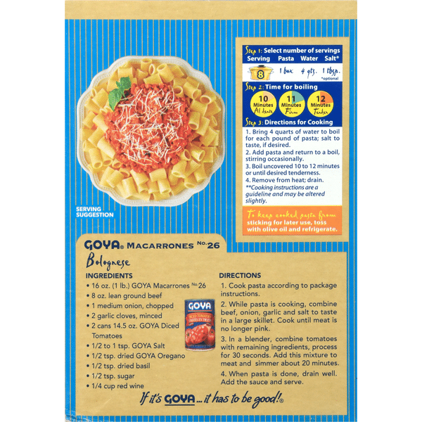 Macarrones | Goya | No. 26 (16 oz)