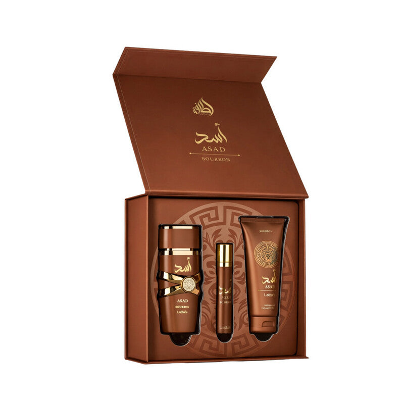 Lattafa Asad Bourbon – Set de regalo para hombre, 3 piezas