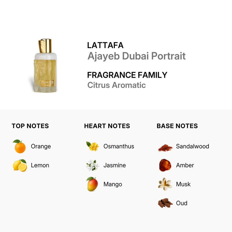 Lattafa Unisex Ajayeb Dubai Portrait EDP Spray 3.4 oz