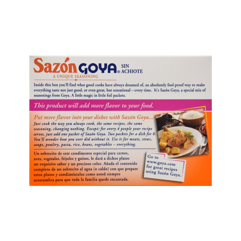 Sazón sin Achiote GOYA 2.11 oz (20 sobres)
