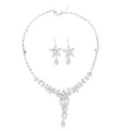 Estrella Crystal Floral Necklace & Earrings Jewelry Set