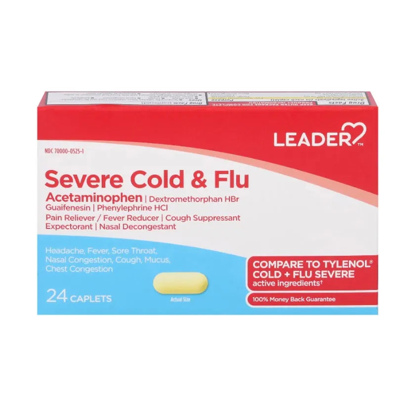 Leader Resfriado y Gripe Severos Fuerza Máxima Diurno (24 tabletas)