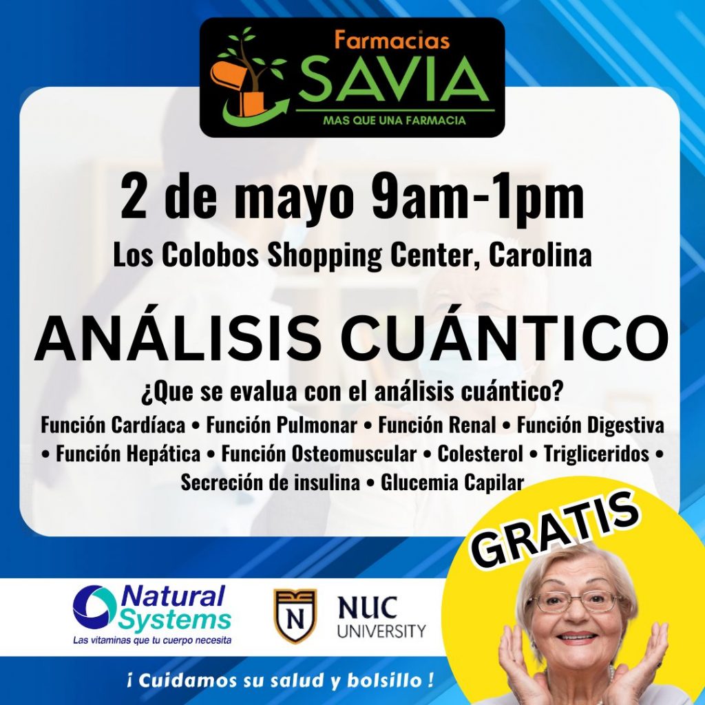 Analisis cuantico en Farmacia Savia Colobos, 2 de mayo